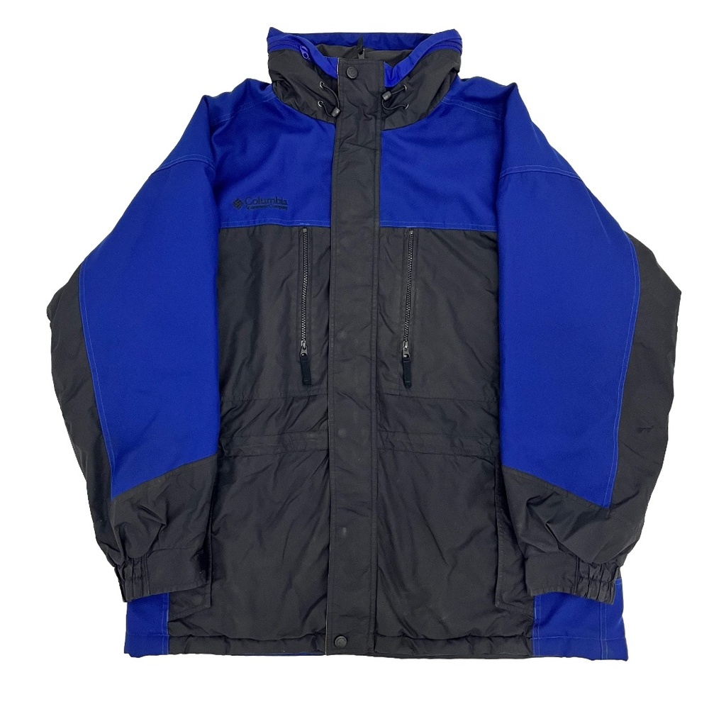 Vintage Columbia Jacket Men’s XL‎ Blue Yellow Black Hooded Puffer Ski Snow 90s
